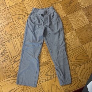 Women's Black and White Checkered Straight Leg Pants